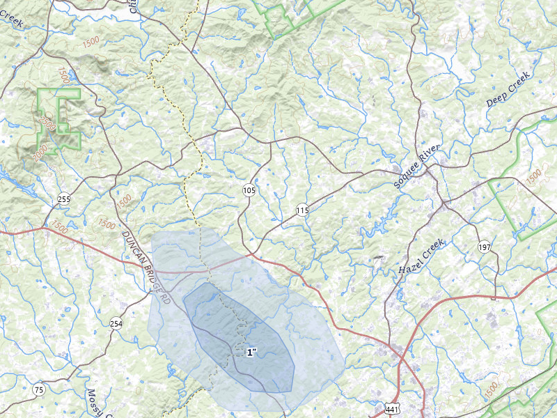 NEXRAD radar-signature map of the hail storm over Demorest, GA on Jul 10, 2026