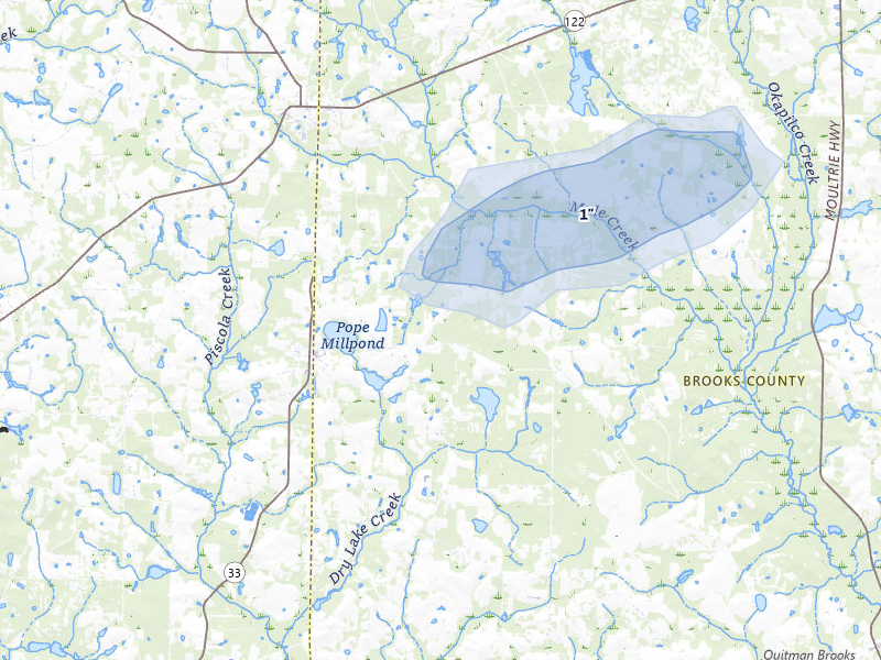 NEXRAD radar-signature map of the hail storm over Dixie, GA on May 8, 2026