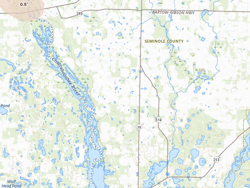Radar-estimated hail-size map of the storm over Donalsonville, GA on Jun 14, 2026