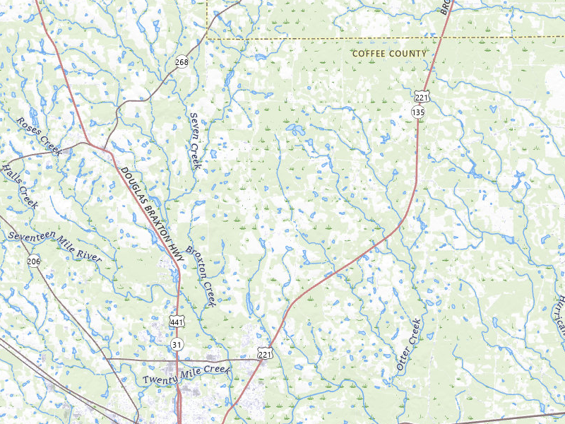 Radar-estimated hail-size map of the storm over Douglas, GA on May 23, 2026