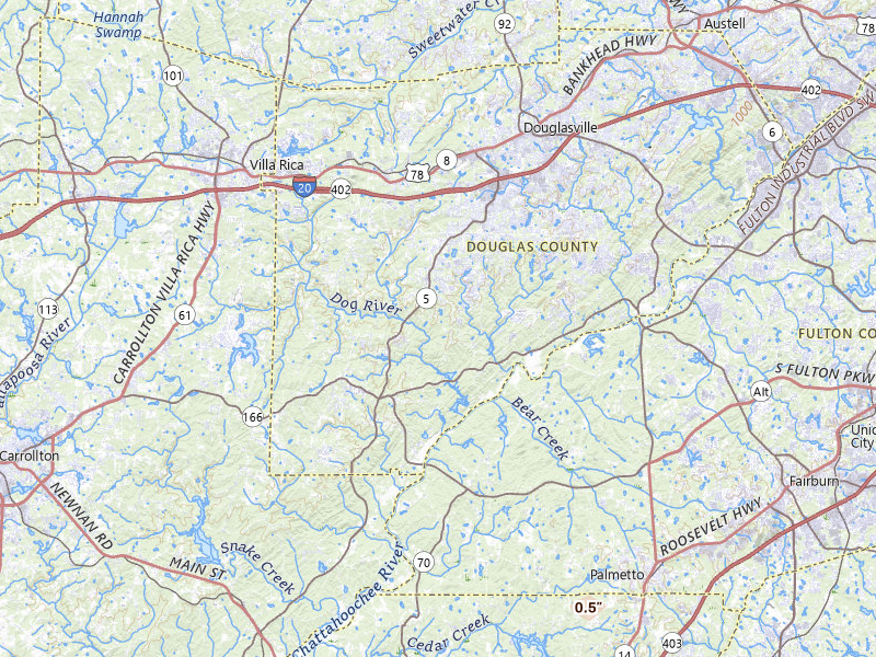 Radar-estimated hail-size map of the storm over Douglasville, GA on Jun 30, 2026
