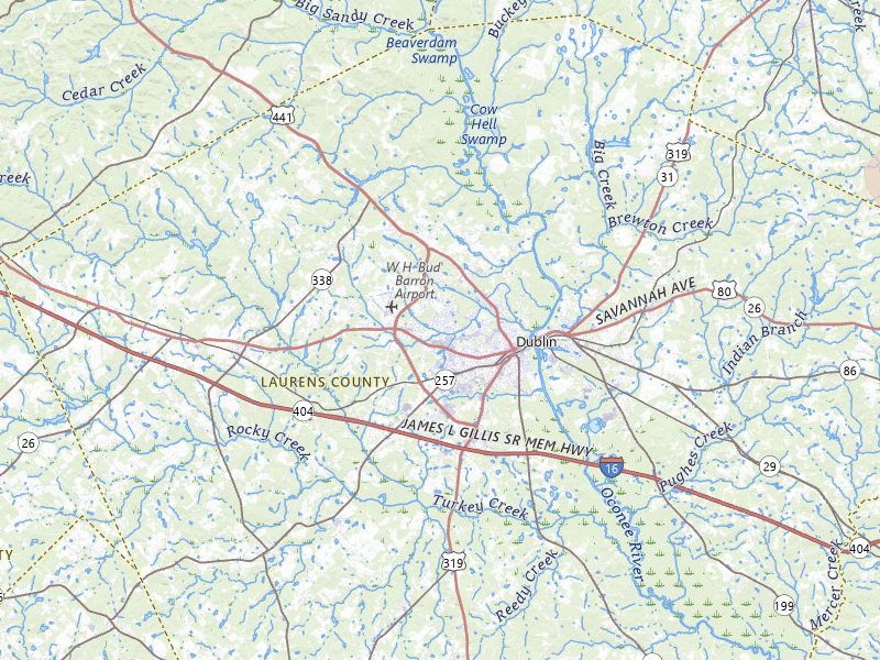 Radar-estimated hail-size map of the storm over Dublin, GA on Jul 27, 2026