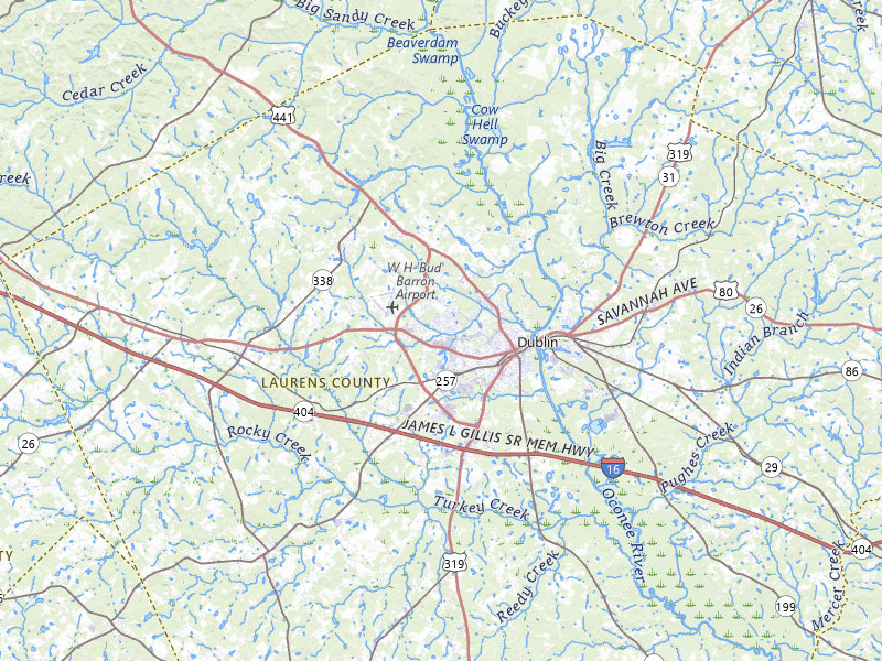 NEXRAD radar-signature map of the hail storm over Dublin, GA on Jul 27, 2026