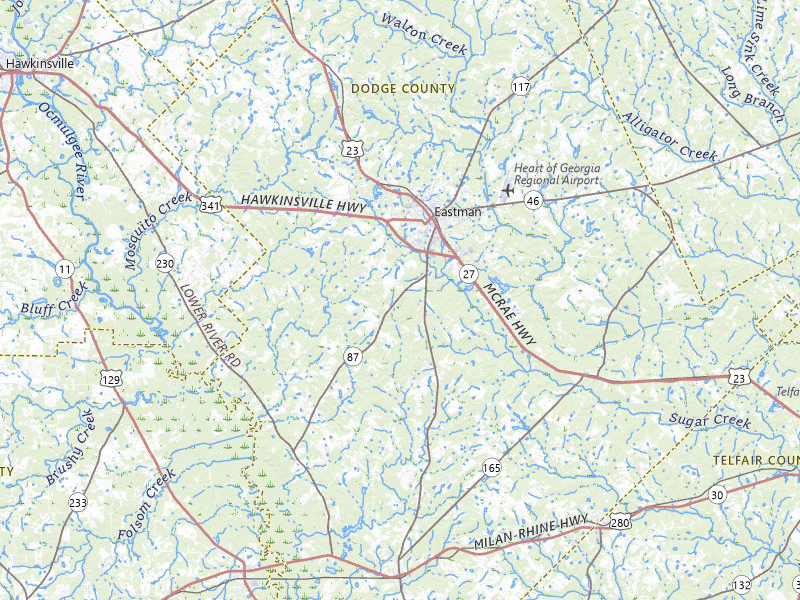 Radar-estimated hail-size map of the storm over Eastman, GA on Jun 29, 2026
