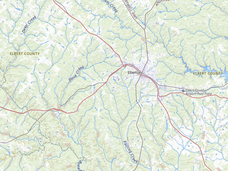Radar-estimated hail-size map of the storm over Elberton, GA on Jul 5, 2026