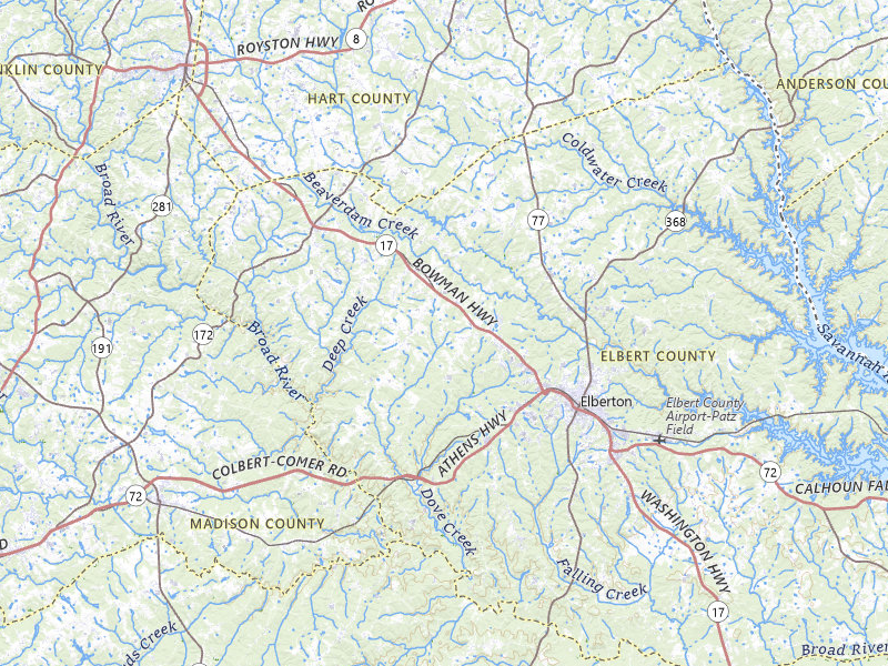 NEXRAD radar-signature map of the hail storm over Elberton, GA on Aug 14, 2026