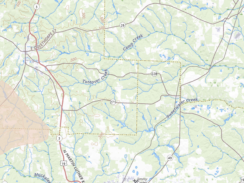 Radar-estimated hail-size map of the storm over Ellaville, GA on May 6, 2026