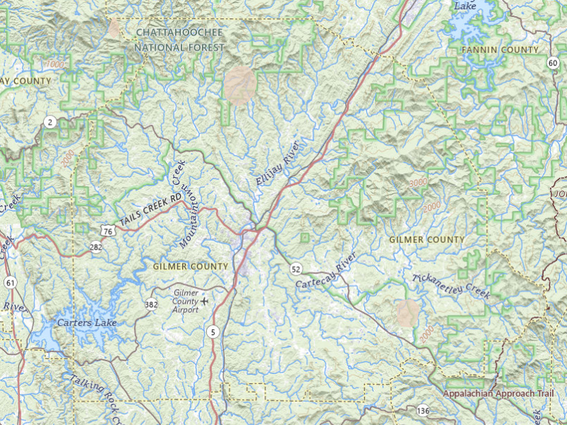 Radar-estimated hail-size map of the storm over Ellijay, GA