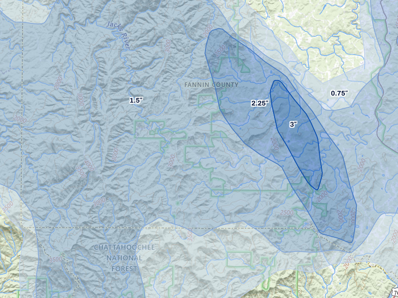 NEXRAD radar-signature map of the hail storm over Epworth, GA on Jul 28, 2026
