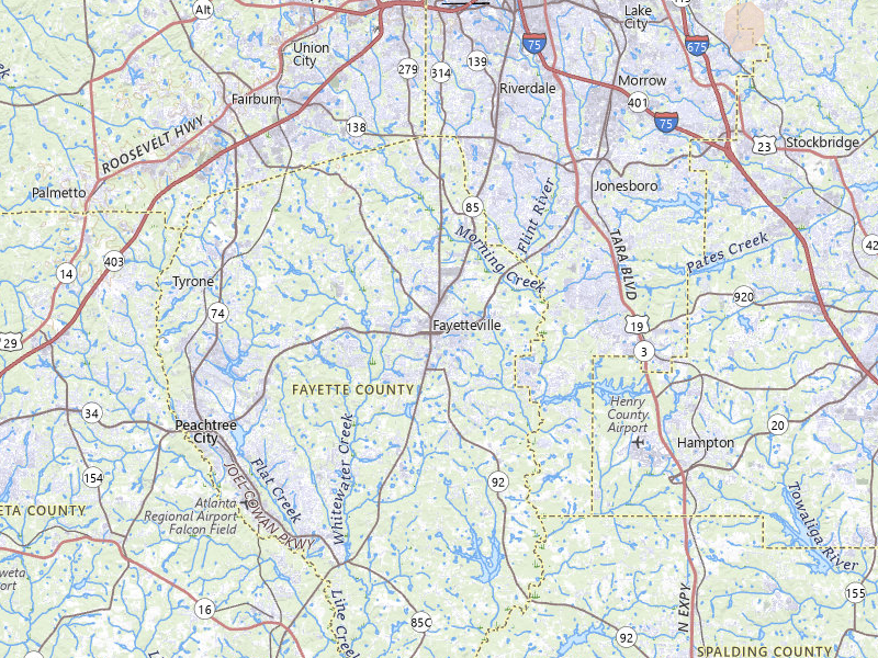 Radar-estimated hail-size map of the storm over Fayetteville, GA on Jul 28, 2026