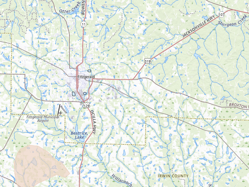 Radar-estimated hail-size map of the storm over Fitzgerald, GA on May 17, 2026