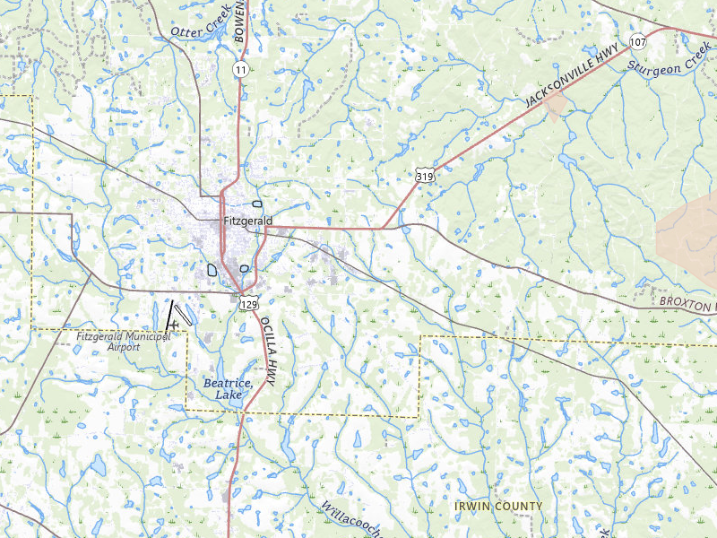 Radar-estimated hail-size map of the storm over Fitzgerald, GA on May 23, 2026