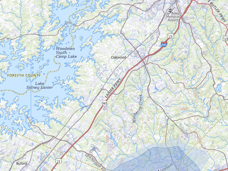NEXRAD radar-signature map of the hail storm over Flowery Branch, GA on Jul 11, 2026