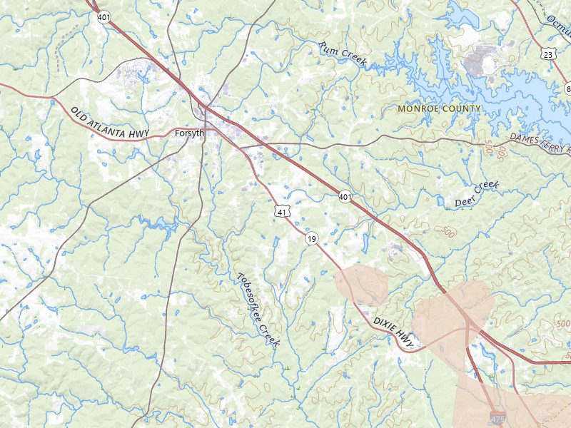 Radar-estimated hail-size map of the storm over Forsyth, GA on Jul 9, 2026