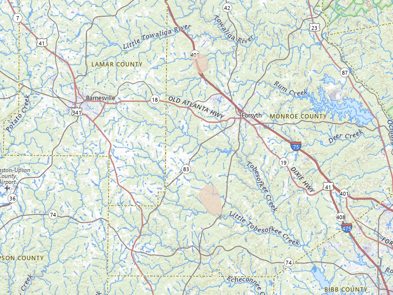 Radar-estimated hail-size map of the storm over Forsyth, GA on Aug 13, 2026