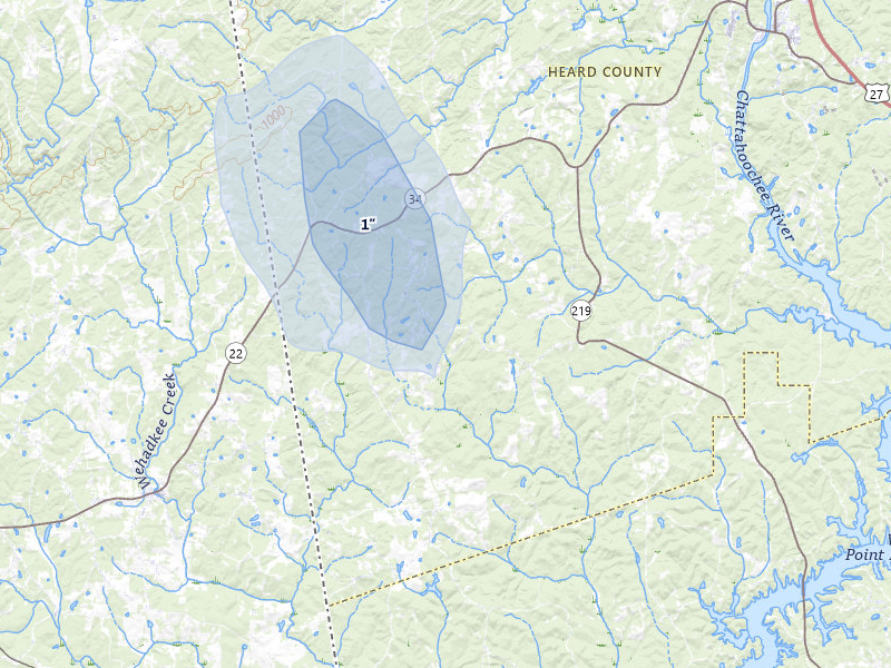 NEXRAD radar-signature map of the hail storm over Franklin, GA on Jun 30, 2026