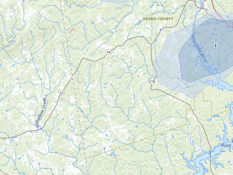 NEXRAD radar-signature map of the hail storm over Franklin, GA on Jul 1, 2026