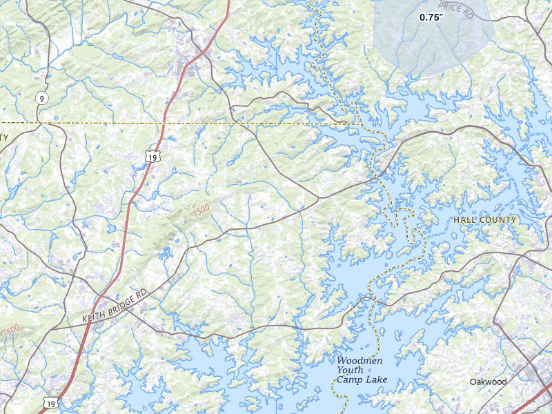 NEXRAD radar-signature map of the hail storm over Gainesville, GA on Aug 5, 2026