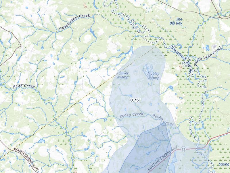 NEXRAD radar-signature map of the hail storm over Girard, GA on Jun 29, 2026