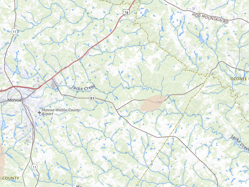 Radar-estimated hail-size map of the storm over Good Hope, GA on Mar 6, 2026