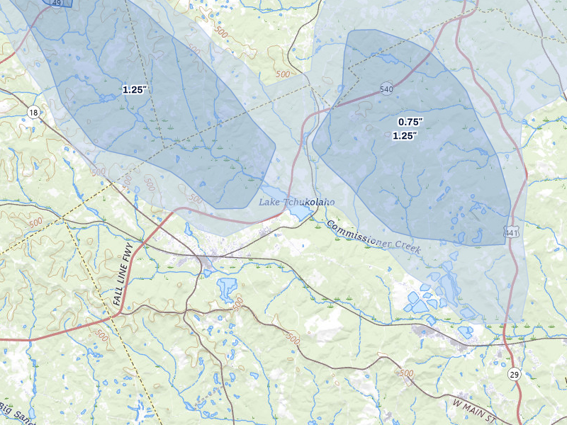 NEXRAD radar-signature map of the hail storm over Gordon, GA on May 17, 2026