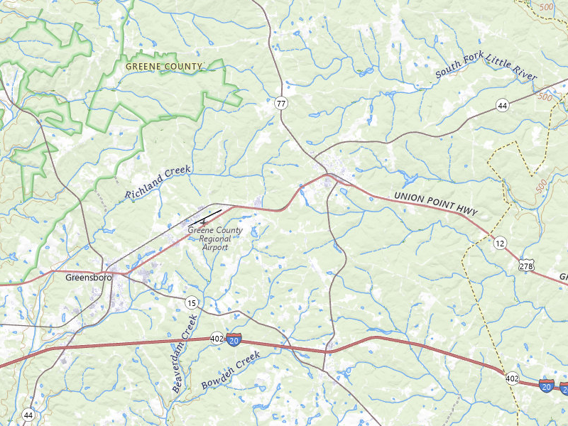 NEXRAD radar-signature map of the hail storm over Greensboro, GA on Jul 10, 2026