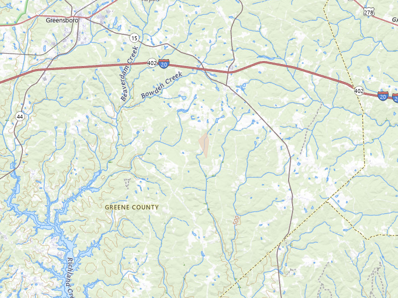 Radar-estimated hail-size map of the storm over Greensboro, GA on Aug 5, 2026