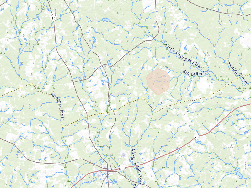 Radar-estimated hail-size map of the storm over Harrison, GA on Aug 21, 2026