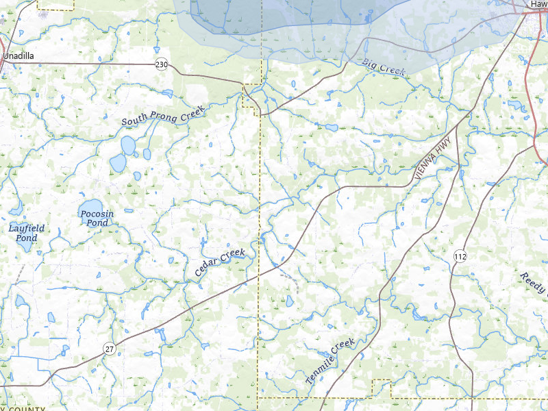 NEXRAD radar-signature map of the hail storm over Hawkinsville, GA on Jul 9, 2026