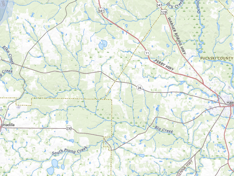 NEXRAD radar-signature map of the hail storm over Hawkinsville, GA on Aug 6, 2026