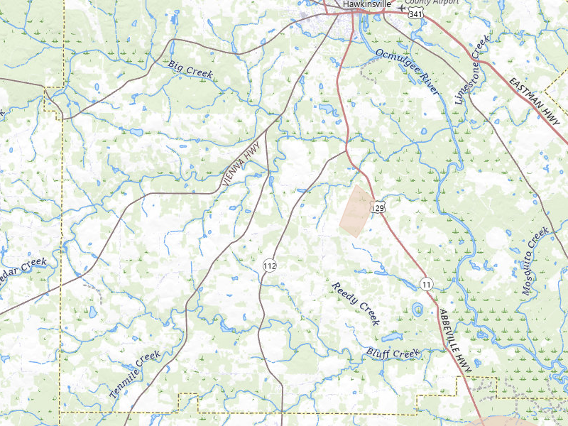 Radar-estimated hail-size map of the storm over Hawkinsville, GA on Aug 21, 2026