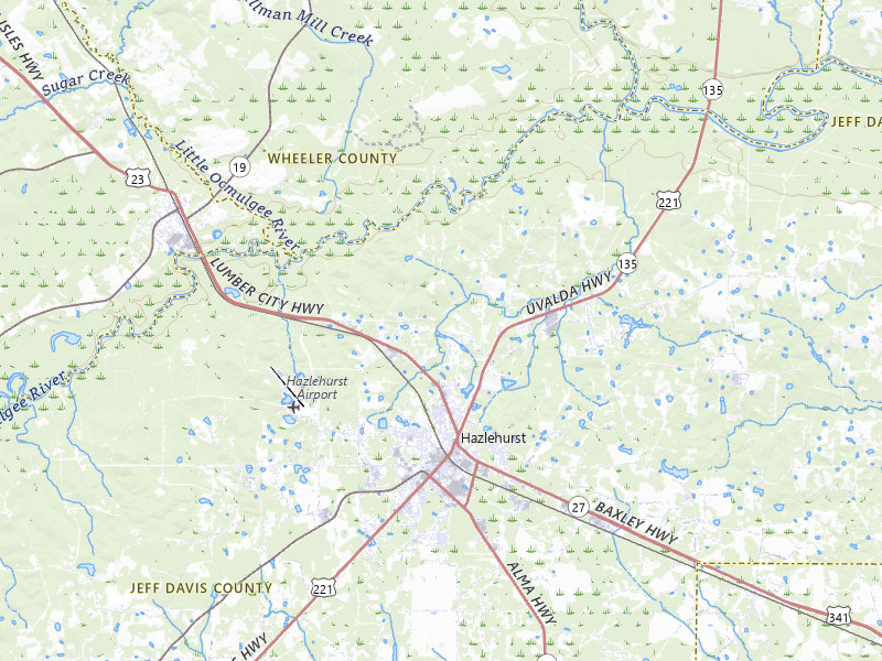 NEXRAD radar-signature map of the hail storm over Hazlehurst, GA on Aug 6, 2026
