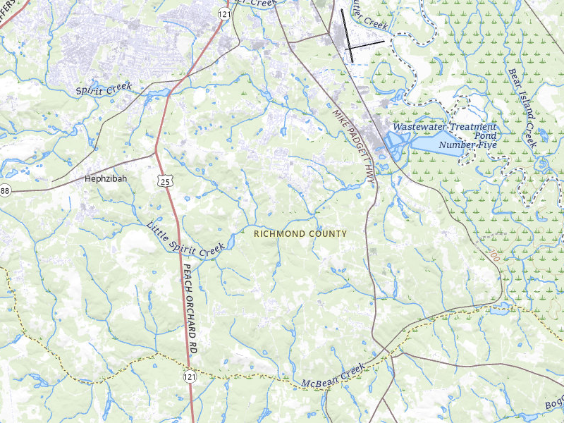 Radar-estimated hail-size map of the storm over Hephzibah, GA on Jul 5, 2026