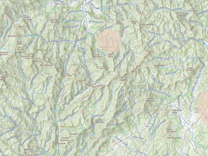 Radar-estimated hail-size map of the storm over Hiawassee, GA
