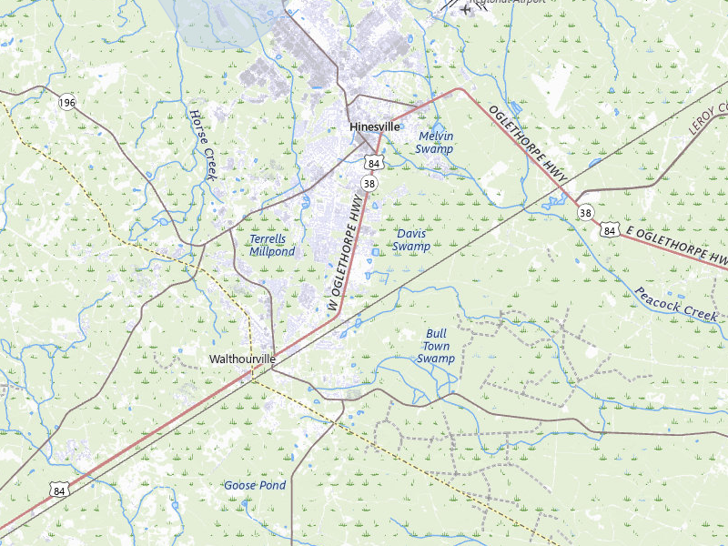 NEXRAD radar-signature map of the hail over Hinesville, GA