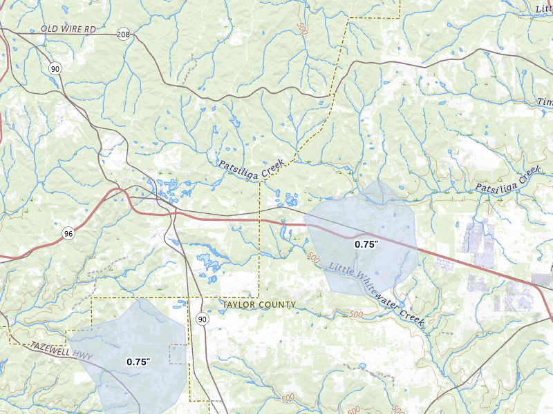 NEXRAD radar-signature map of the hail storm over Howard, GA on May 6, 2026