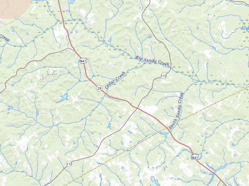 Radar-estimated hail-size map of the storm over Irwinton, GA on May 22, 2026