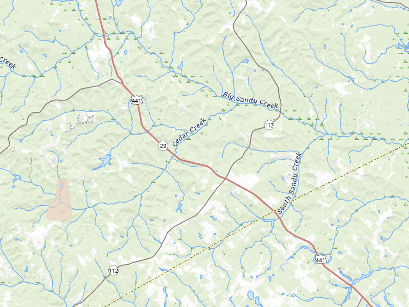 Radar-estimated hail-size map of the storm over Irwinton, GA on Jul 12, 2026