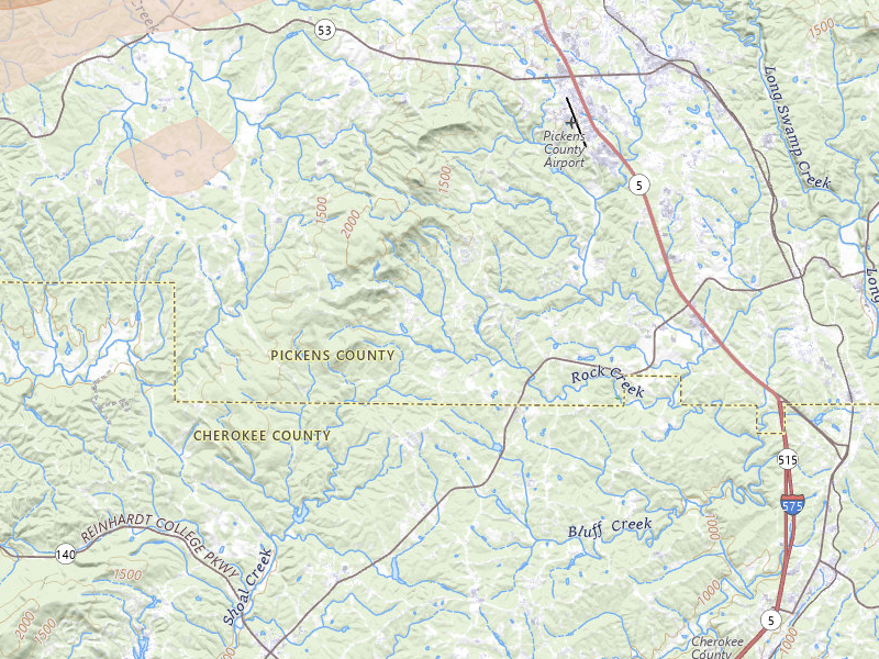 Radar-estimated hail-size map of the storm over Jasper, GA on Feb 26, 2026