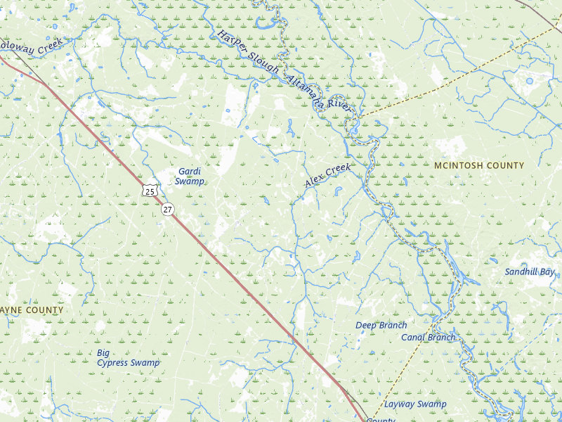 NEXRAD radar-signature map of the hail storm over Jesup, GA on Jul 25, 2026