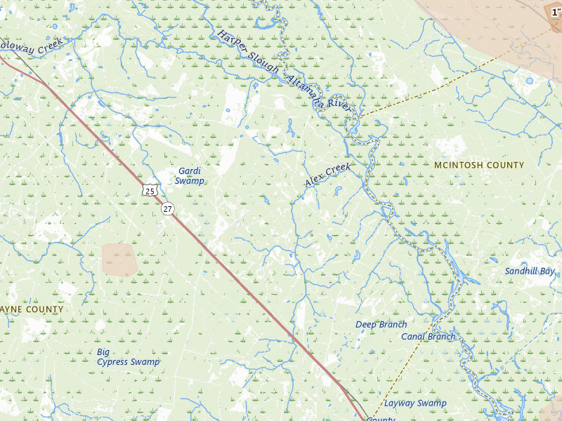 Radar-estimated hail-size map of the storm over Jesup, GA on Jul 29, 2026