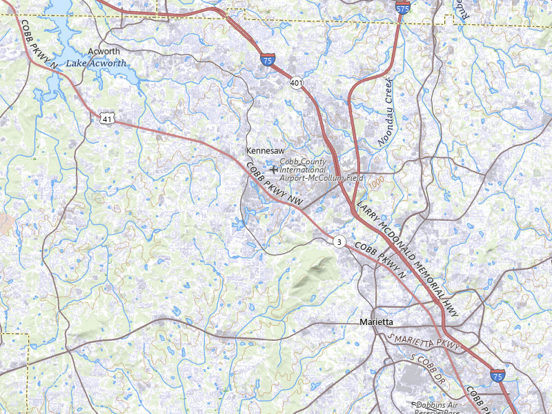 Radar-estimated hail-size map of the storm over Kennesaw, GA on Jul 10, 2026
