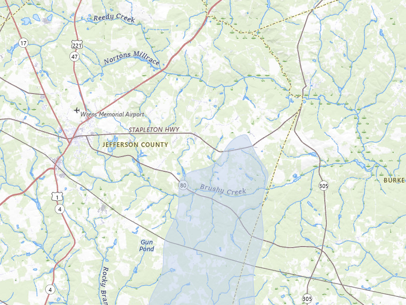 NEXRAD radar-signature map of the hail storm over Keysville, GA on Jun 29, 2026
