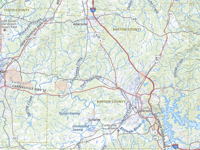 Radar-estimated hail-size map of the storm over Kingston, GA on Jul 11, 2026