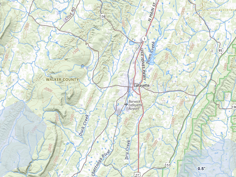NEXRAD radar-signature map of the hail over La Fayette, GA