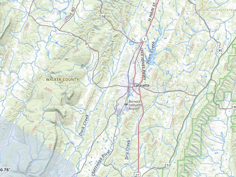 NEXRAD radar-signature map of the hail storm over La Fayette, GA on Jul 5, 2026