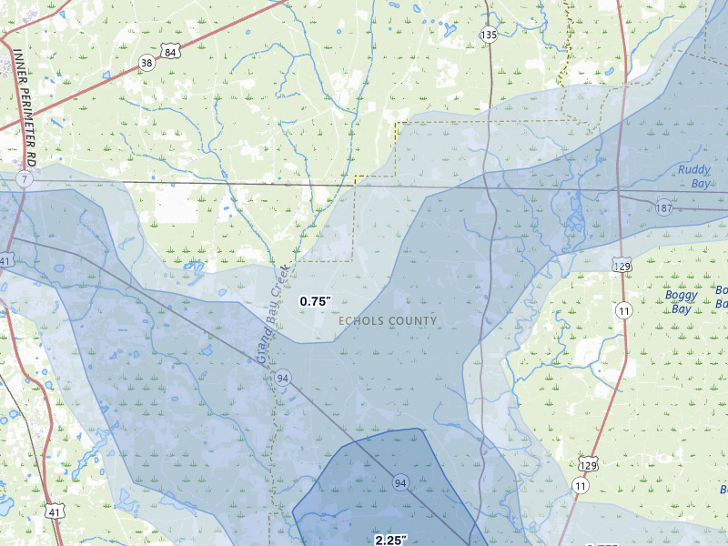 NEXRAD radar-signature map of the hail storm over Lake Park, GA on May 17, 2026