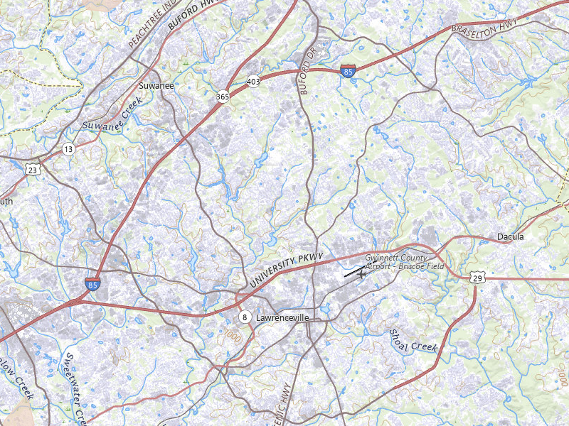 Radar-estimated hail-size map of the storm over Lawrenceville, GA on May 22, 2026