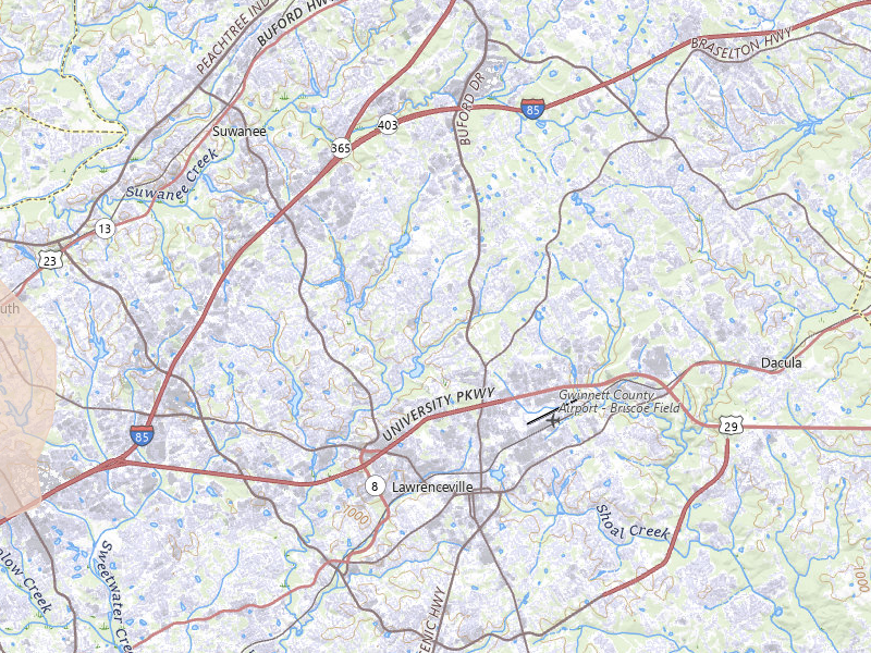 Radar-estimated hail-size map of the storm over Lawrenceville, GA on Jul 3, 2026