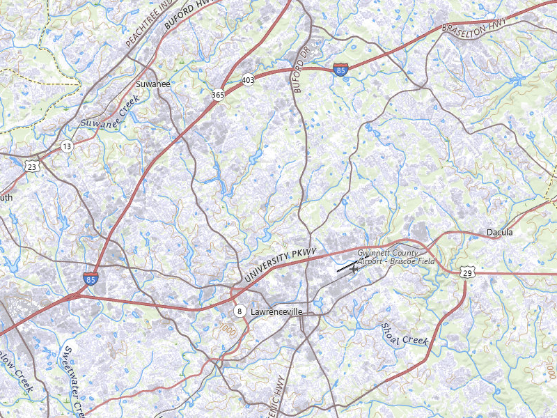 Radar-estimated hail-size map of the storm over Lawrenceville, GA on Jul 17, 2026